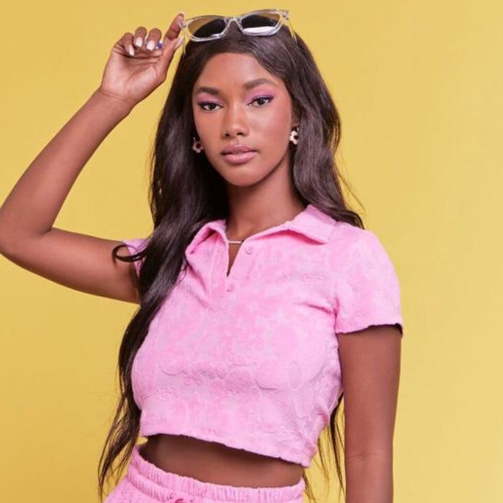 FOREVER 21 x Barbie™ Cropped Polo Shirt